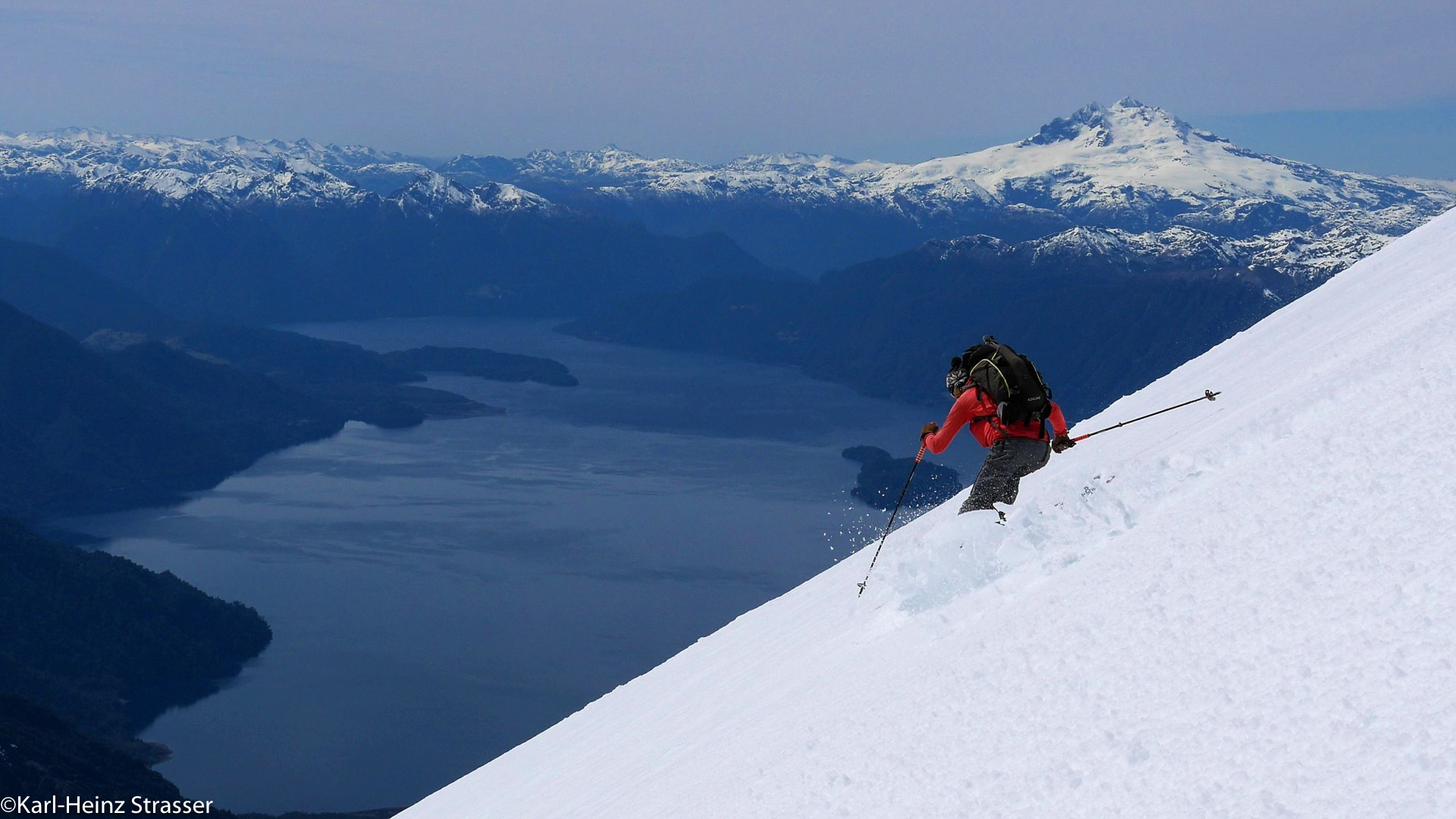 Abfahrt über dem Lago Todos les santos