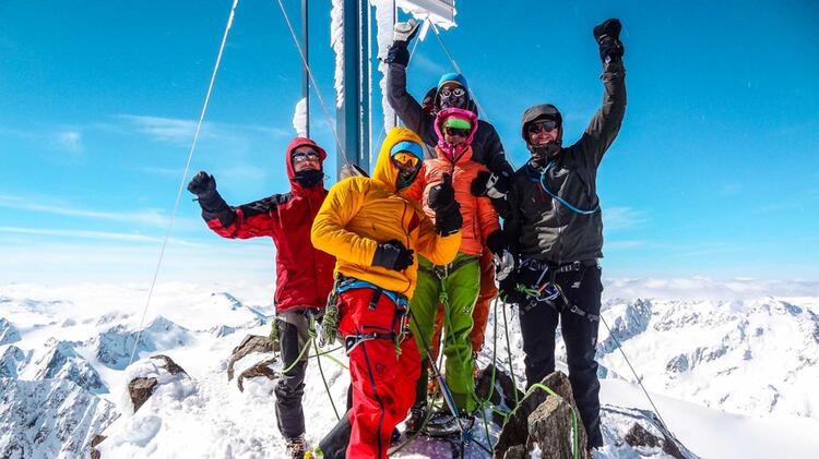 Am Gipfel Der Wildspitze Auf Der Venter Runde