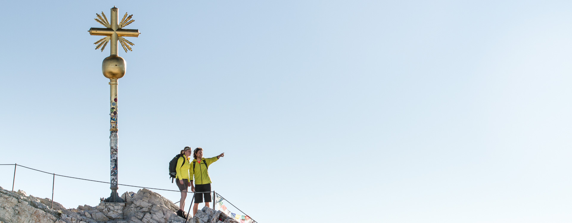 Auf den Gipfel der Zugspitze ueber den Jubiläumsgratl