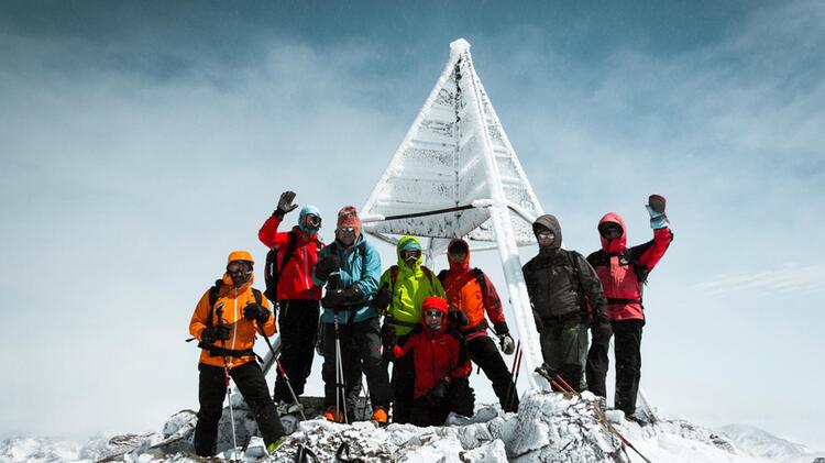 Der Gipfel Des Toubkal In Marokko Mit Ski