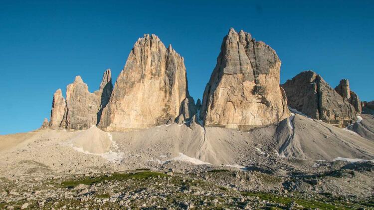 Die Drei Zinnen Auf Der Kletter Fuehrung Dolomiten