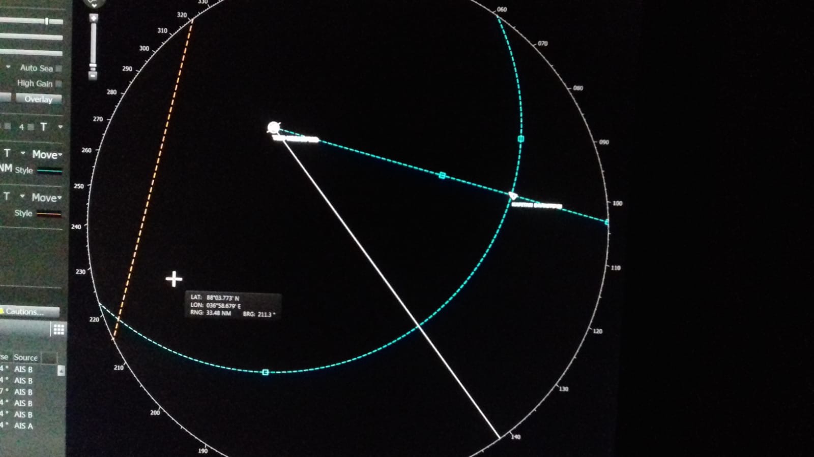 Distanz der Dranitzyn zur Polarstern am 25.02.2020