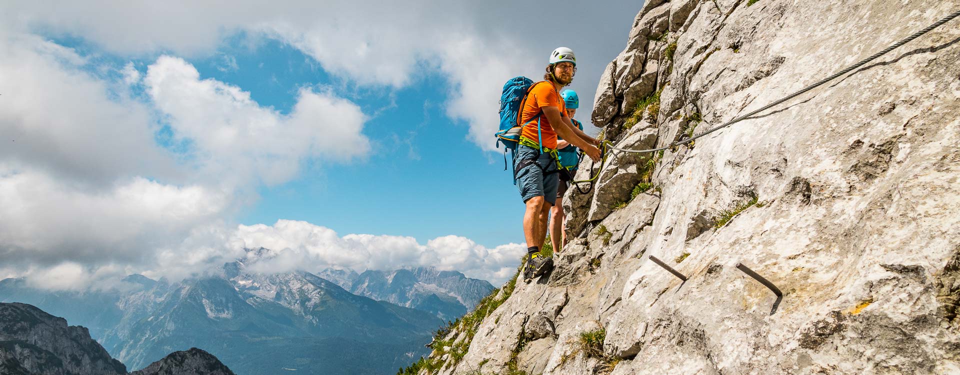 Klettersteig Kurs fuer Einsteiger im Nationalpark Berchtesgaden Klettersteig Kurs fuer Einsteiger im Nationalpark Berchtesgaden